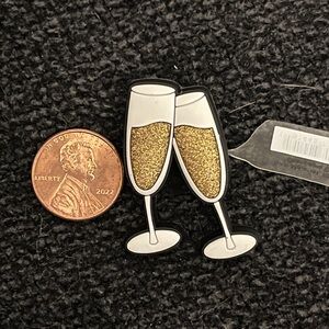 Crocs Jibbitz Gold Glitter Champagne Flutes